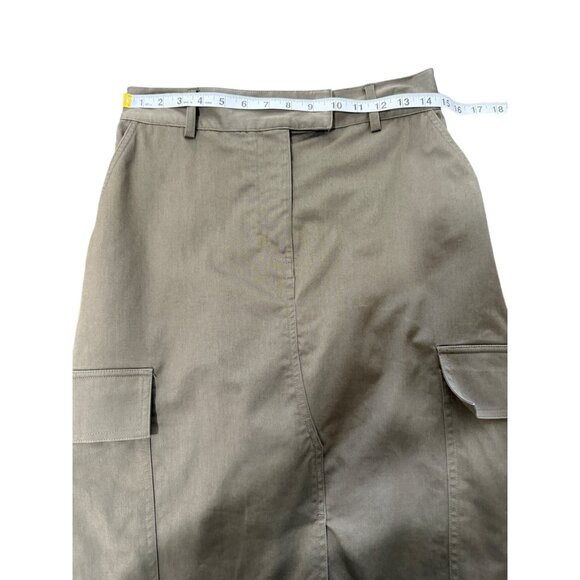 Mint Velvet Womens Cargo Pencil Skirt Olive Green Front-Slit Pockets US Size 6 - Picture 5 of 7
